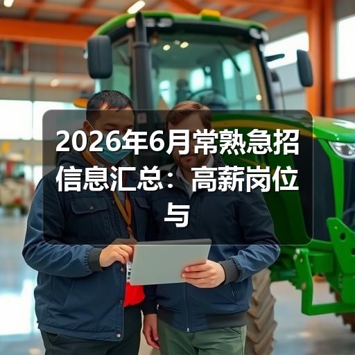 2026年6月常熟急招信息汇总:高薪岗位与入职福利速览(图1) 2026年6月常熟急招信息汇总:高薪岗位与入职福利速览