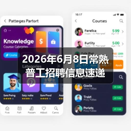 2026年6月8日常熟普工招聘信息速递(图2) 2026年6月8日常熟普工招聘信息速递